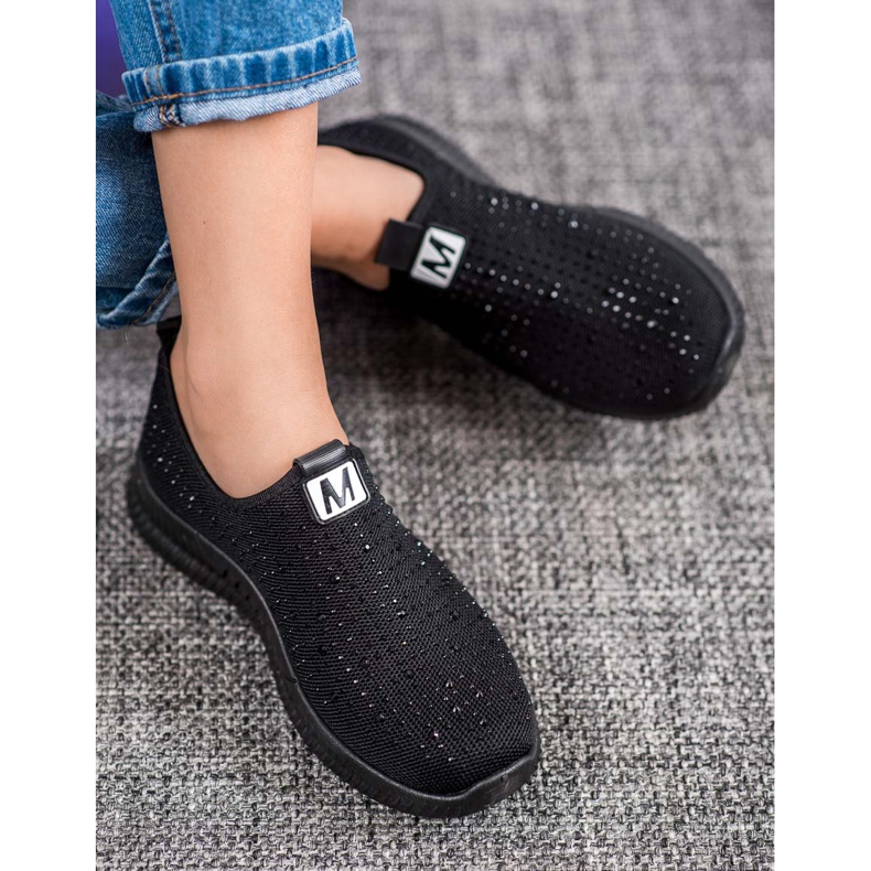 SHELOVET Slipons com cristais preto 1 SHELOVET Slipons com cristais preto 1