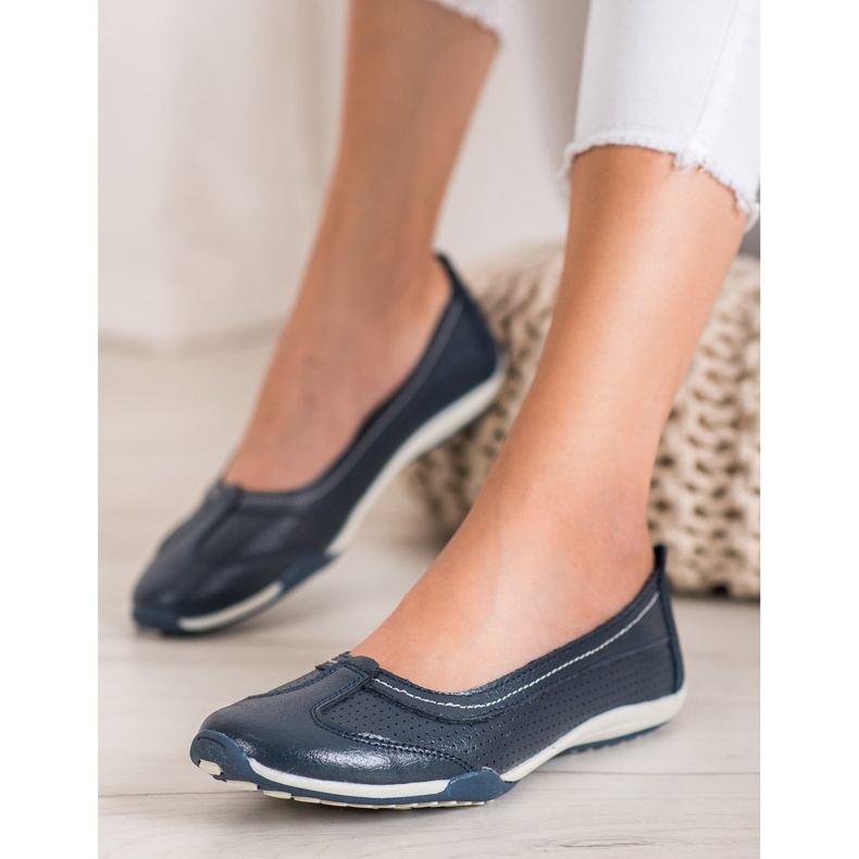 M.Daszyński Bailarina de couro esportiva azul 2
