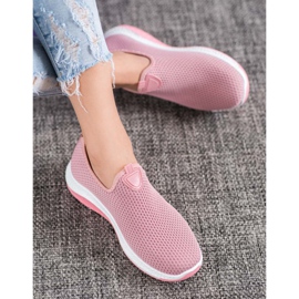 Renda Slipons Openwork na plataforma rosa 1