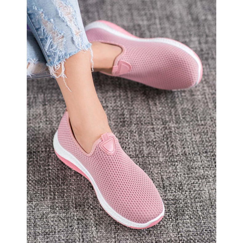 Renda Slipons Openwork na plataforma rosa 1