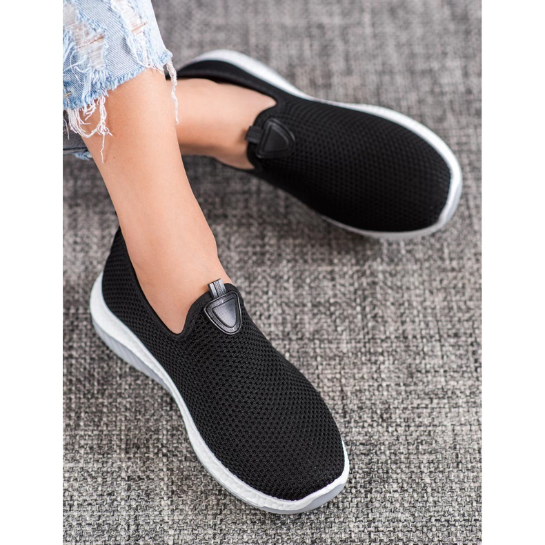 Renda Slipons Openwork na plataforma preto 2