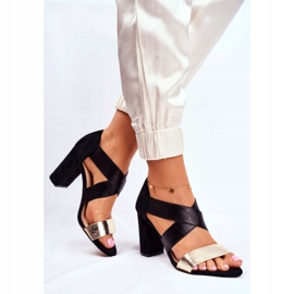 EVE Sandálias femininas camurça deslizante em ouro preto Varina amarelo 1