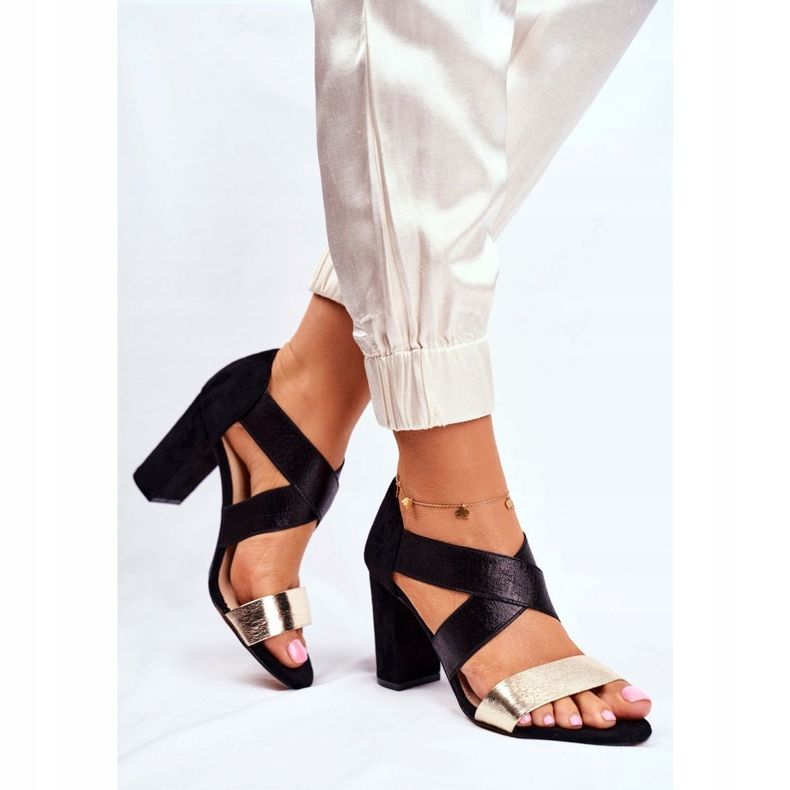 EVE Sandálias femininas camurça deslizante em ouro preto Varina amarelo 1