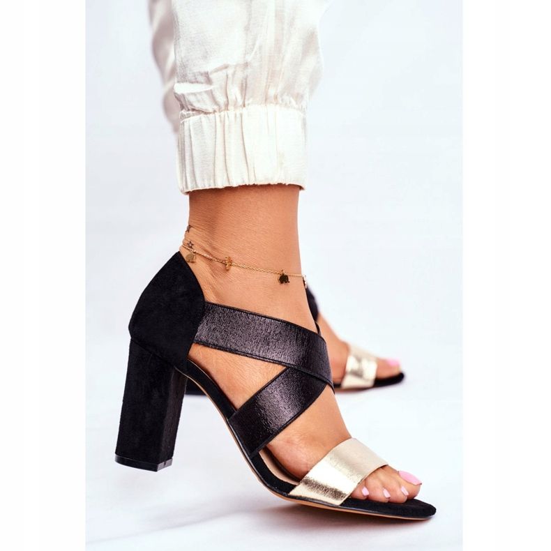 EVE Sandálias femininas camurça deslizante em ouro preto Varina amarelo 2