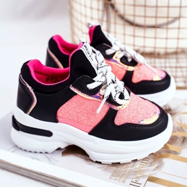 FRROCK Calçados esportivos infantis Matylda pretos com brilho multicolorido 2