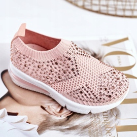FRROCK Sapatos esportivos infantis com zircônia cúbica rosa linda 1