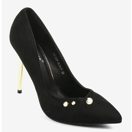 Salto alto preto clássico com tachas NE05P 2