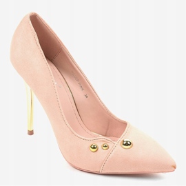 Salto alto rosa clássico com tachas NE05P 1