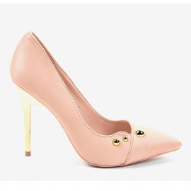 Salto alto rosa clássico com tachas NE05P 2