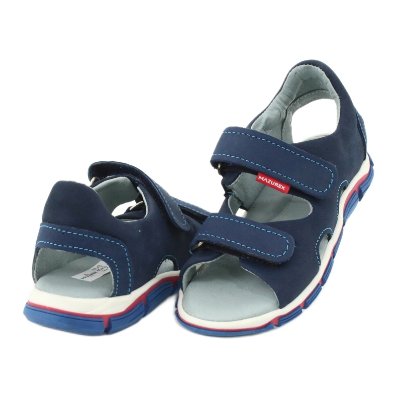 Sandálias de velcro Mazurek 314 azul marinho 3