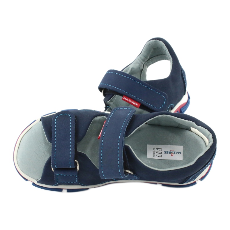 Sandálias de velcro Mazurek 314 azul marinho azul-marinho 5