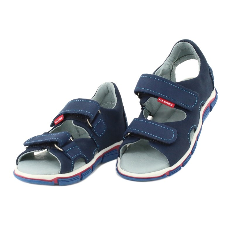 Sandálias de velcro Mazurek 314 azul marinho 2