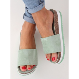 Chinelos femininos água-marinha CK184P verde 1