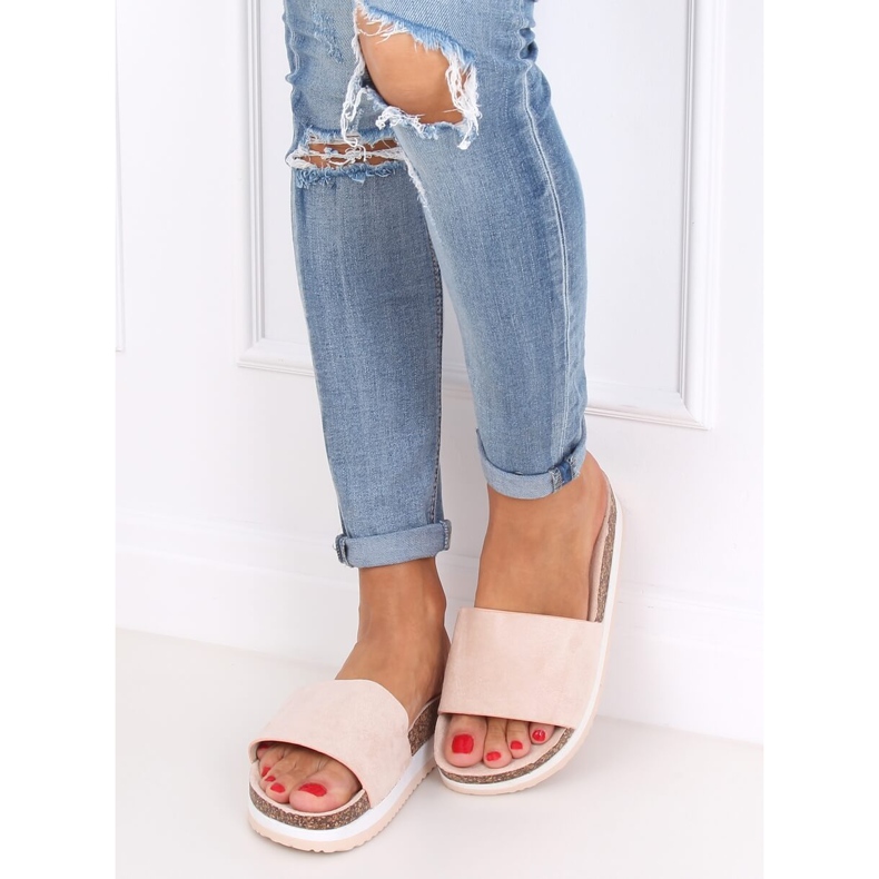 Chinelos femininos bege CK184P bege 2