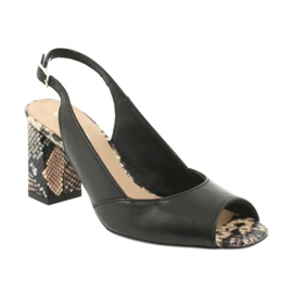 Edeo Sandálias femininas pretas / animais 3499A-1193 preto 1