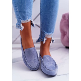 Mocassim feminino Sergio Leone camurça azul claro Winted 2