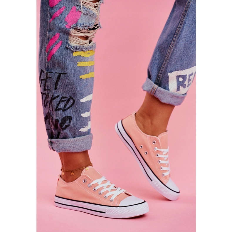 PS1 Tênis feminino clássico Omerta salmão rosa 1