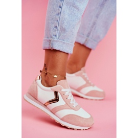 Sapatos esportivos femininos em roleta rosa branca branco 1