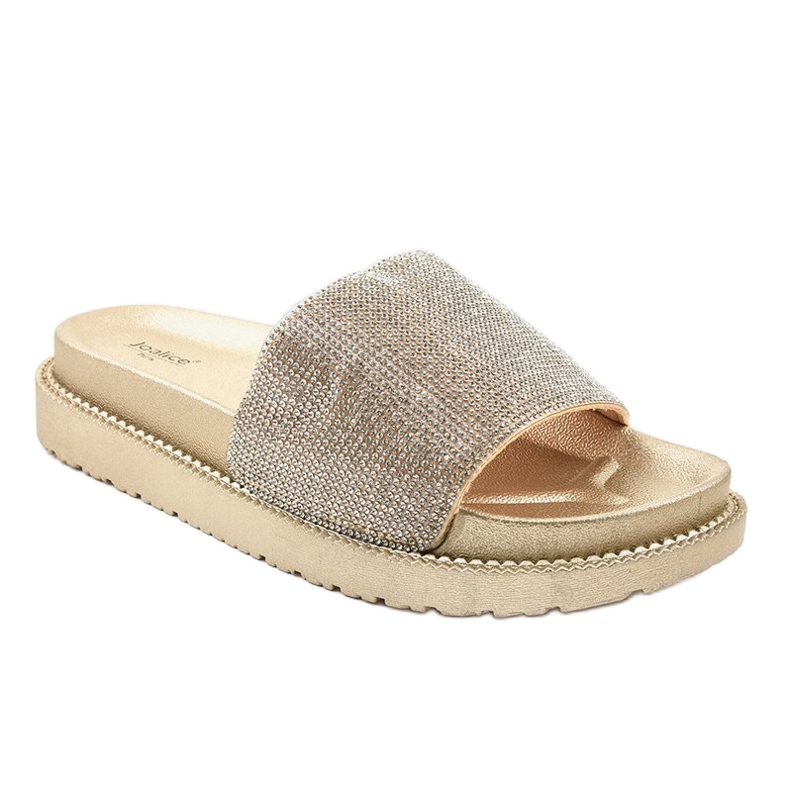 Chinelos dourados com lantejoulas SF-01 1