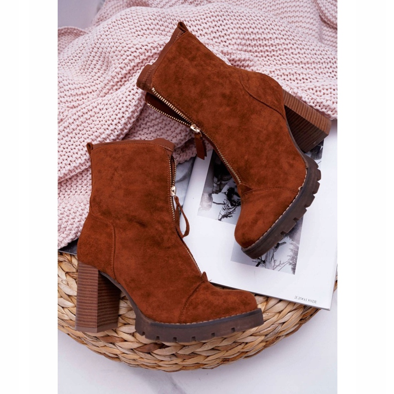FRERY Botas femininas de salto alto Camel Frann marrom 3