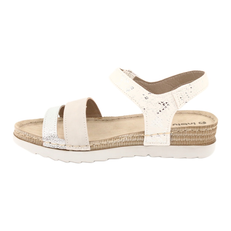 Sandálias com reforço de couro Inblu Argento OF019 branco cinza 1 Sandálias com reforço de couro Inblu Argento OF019 branco cinza 1