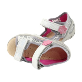 Sapatos infantis Befado pu 065P139 rosa cinza 5