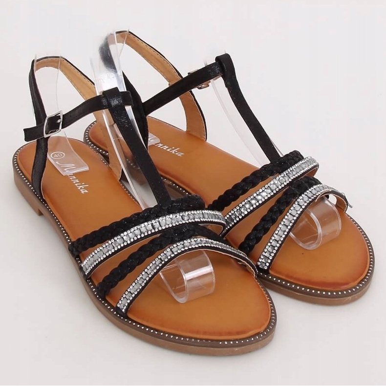 Sandálias pretas femininas S060123 pretas preto 1