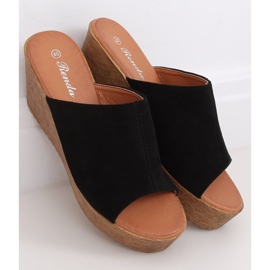 Chinelos pretos na cunha preta 10-236 preta 1