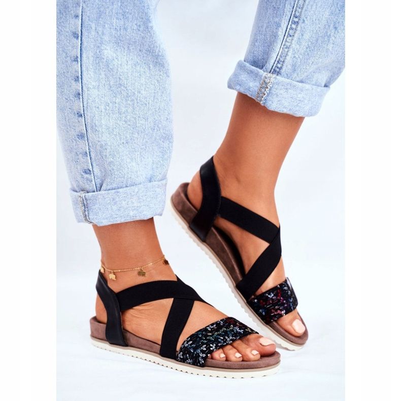 EVE Sandálias Elegantes Femininas Black Morrin preto 1