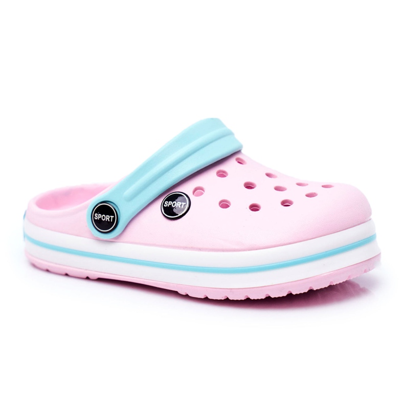 Chinelos para menino, meninas, crocodilos rosa de espuma infantil azul 1