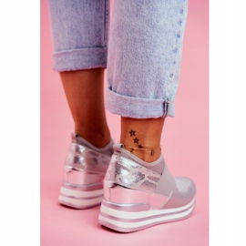 Sapatos esportivos femininos deslizantes em cunha cinza Cold Play 1