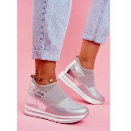 Sapatos esportivos femininos deslizantes em cunha cinza Cold Play 2