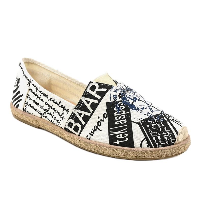 Sapatos alpercatas masculinos brancos BKA-48 preto 1