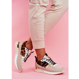 Sapatos esportivos femininos bege leopardo Himme 2