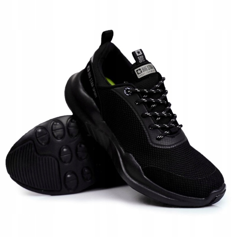Sapatas esportivas masculinas Big Star pretas FF174177 preto 2
