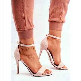 PS1 Sandálias femininas com salto alto Eco-camurça bege Liberty 2