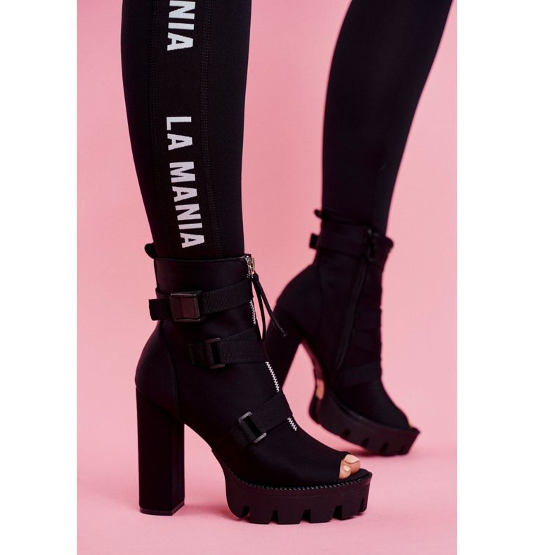 PS1 Botas femininas tornozelo open toe black gladios preto 2 PS1 Botas femininas tornozelo open toe black gladios preto 2