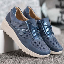 Comer Tênis Openwork no Paltform azul 2