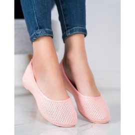 SHELOVET Bailarinas com aberturas leves rosa 2 SHELOVET Bailarinas com aberturas leves rosa 2