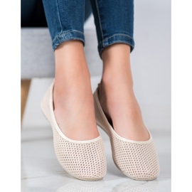 SHELOVET Bailarinas com aberturas leves marrom 2