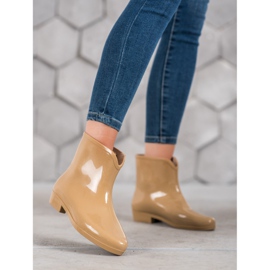 SHELOVET Galochas com corrente decorativa marrom 2