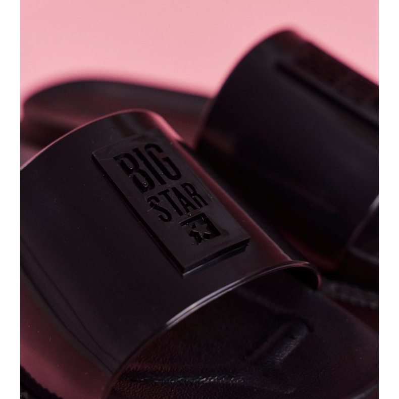 Chinelos femininos Big Star com plataforma preta FF274813 preto 1