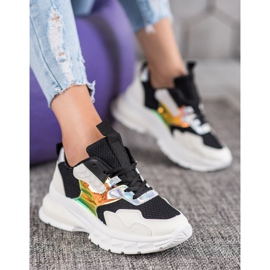 Mannika Tênis elegantes com malha preto 1