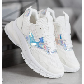 Mannika Tênis elegantes com malha branco 2 Mannika Tênis elegantes com malha branco 2