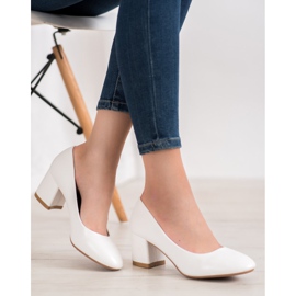 SHELOVET Bombas brancas com couro ecológico branco 2