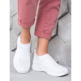 Sweet Shoes Slipons confortáveis ​​na plataforma branco 1
