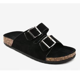 Chinelos pretos com fivela BL3100-SF 1