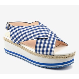 Sandálias azuis escuras na plataforma 1508-13 azul 1