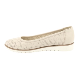 Angello Ballerinas bege do Openwork feminino1832 1