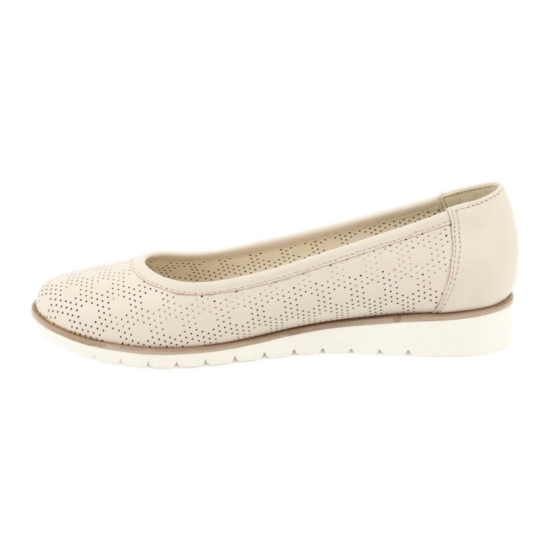 Angello Ballerinas bege do Openwork feminino1832 1